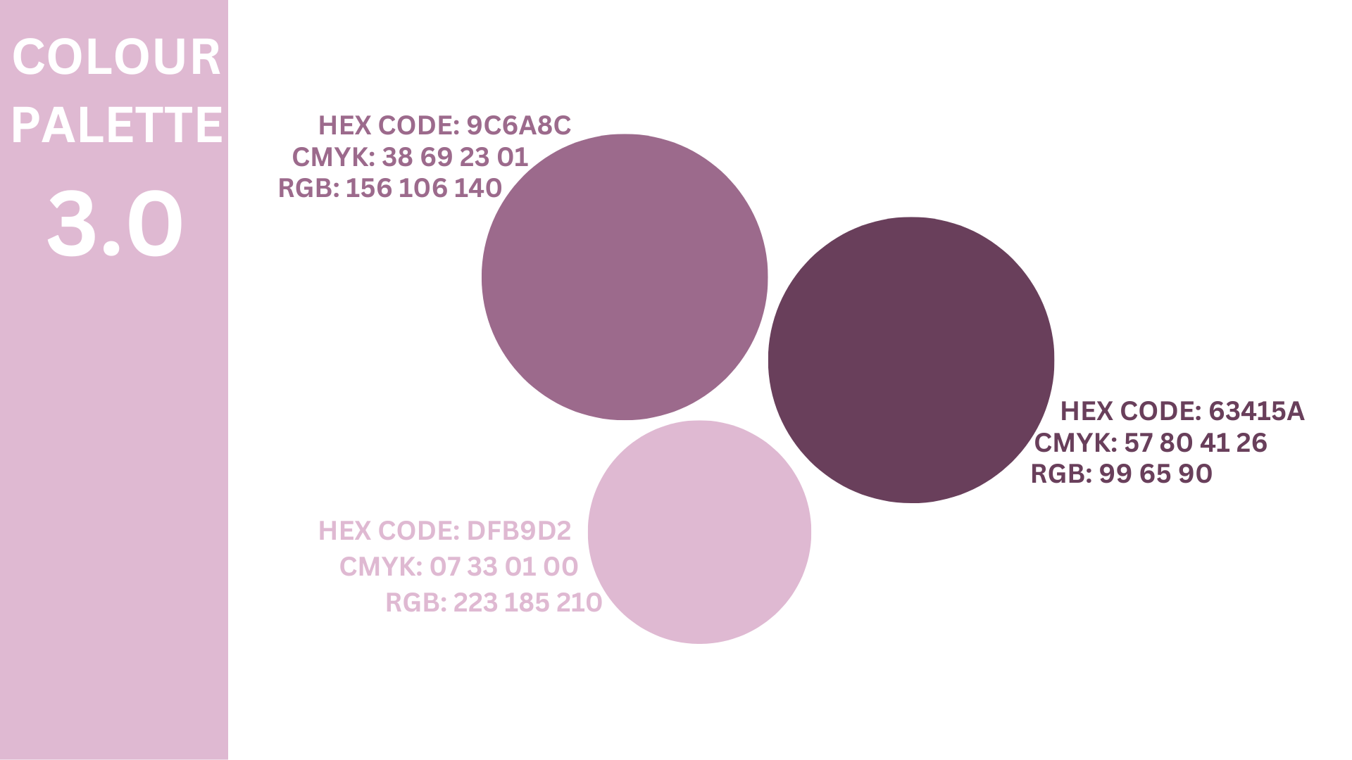 Golden Proportions colour palette: royal purple, plum and soft pink